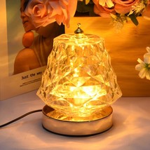 Crystal Lamp,Crystal Night Light Desk Lamp,Dimmable Table Lamp Usb Rechargeable  - £14.64 GBP