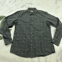 Marine Layer Mens Flannel Shirt Size L Larger Gray Plaid Long Sleeve But... - $546.34 MXN