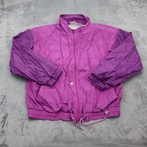 Active Jacket Womens L Purple Windbreaker Stand Up Collar Full Zip Shoul... - £23.34 GBP