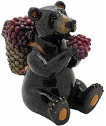 Western Rustic Berry Picking Black Bear With Fruit Harvest Bag Figurine ... - £14.09 GBP