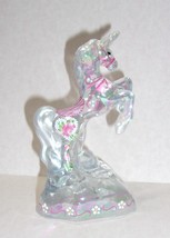 Fenton Glass Crystal Carnival Valentine Heart Unicorn Figurine Lt Ed NFGS Burton - £170.72 GBP