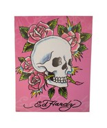 Ed Hardy Print Skull And Roses Artwork Pink On Cardboard 16x20 Pink Rose... - £28.92 GBP