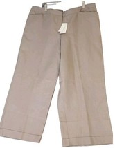 Eileen Fisher Cropped Wide Leg Cuffed Linen Blend Pants Sz 2X Stone Color NWT  - £71.01 GBP