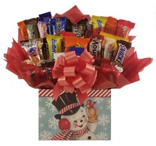 Christmas Vintage Snowman Chocolate Candy Bouquet gift box - £47.78 GBP