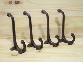 4 LARGE HARNESS HOOKS RACK COAT HAT RUSTIC CAST IRON BARN HEAVY DUTY 7 1... - £21.83 GBP