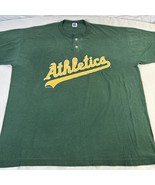 Vintage 2000  Russell Athletic MLB Oakland Athletics Henley T-Shirt Size... - $24.33