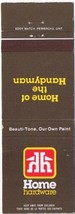 Matchbook Cover Home Hardware Home Of The Handyman Yellow Print - £0.56 GBP