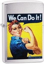 Sweet Rosie The Riveter  Military Poster Recruitment Zippo Lighter - £29.68 GBP