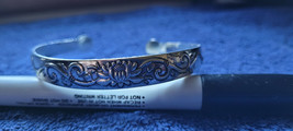 New &quot;Silver Tone&quot; Scrolled Cuff Bracelet Dressy Collectible Decorative Spring - £11.73 GBP