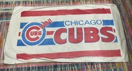 Vintage Chicago Cubs Win Beach Towel Stained Read - £8.83 GBP