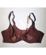 SKIMS Kim K Ultra Fine Mesh Scoop Bra Unlined Underwire Chocolate Brown ... - $41.10 CAD