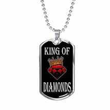 Express Your Love Gifts Casino Poker King of Diamonds Dog Tag Stainless Steel or - $54.40