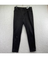 Seven 7 Womens High Rise Skinny Jean 12 Black Dark Wash Skin Fit Denim S... - $21.77