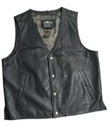 Harley  Davidson Traditional Black Leather Vest Jacket Mens Size Large - £74.71 GBP