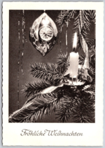 Vtg German Postcard  Frohliche Weihnachten ( Merry Christmas ) Candle Ornament - £3.71 GBP