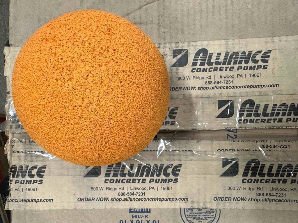 NEW Alliance 5&quot; Orange Medium Concrete Pump Clean Out Sponge Ball - $14.84