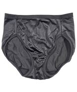 Vanity Fair Body Fresh 1313 7 Black Nylon High Rise Brief Panty Satin READ - $39.60