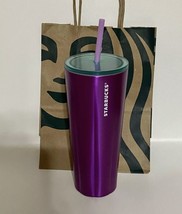 Starbucks 2022 Valentine&#39;s Purple 24 oz Stainless Steel Cold Tumbler Fluted - £24.36 GBP