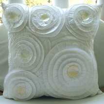 Vintage Charm, 16&quot;x16&quot; Polyester Crushed Silk White Throw Pillows Cover - £22.16 GBP+