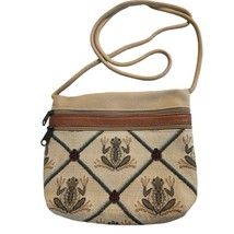 Frog Lady Bug Tapestry Cross Body PURSE Maine Bag Embroidered - £22.06 GBP