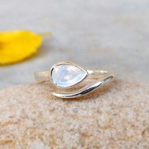 Rainbow Moonstone Sterling Silver Ring Personalized Ring Dainty Silver Ring Gems - £22.37 GBP