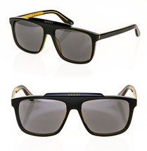 GUCCI 1039 GG1039S Retro Black Orange Unisex Navigator Sunglasses Authentic 001 - £289.38 GBP