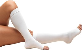 TRUFORM Anti-embolism Open Toe Below Knee 18mmHg (White) Medium - $19.40