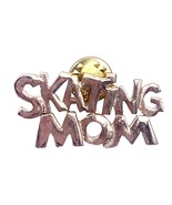 SKATING MOM Gold Tone Pin Brooch Collectable New Capital Print 2” X 0.75” - £6.98 GBP