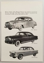 1954 Magazine Photo 1947 &amp; 1951 Kaiser Cars &amp; The 1953 Willys - £8.66 GBP