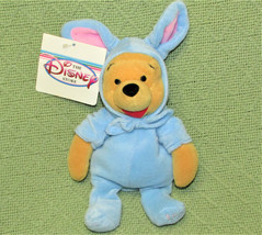 Blue Easter Bunny Pooh B EAN Bag + Tag Stuffed Animal Vintage 1999 Disney Store - £8.63 GBP