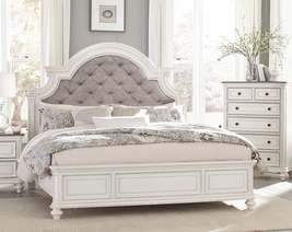 Antique White Finish 1pc Queen Size Bed Button-Tufted Upholstered Headbo... - £980.05 GBP