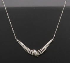 925 Sterling Silver - Vintage Elegant Carved Diamond Pendent Necklace - NE4079 - £70.10 GBP