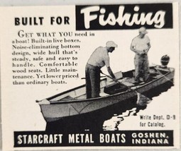 1955 Print Ad Starcraft Metal Boats 2 Men Fishing Goshen,Indiana - £5.52 GBP