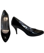 DKNYC Black Patent Pointed Toe Pump Slim Stacked Heel Pumps Stacy size 8... - $24.15