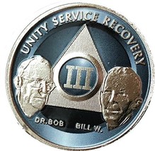 3 Year AA Founders Medallion Titanium Nickel Plated Anniversary Chip III - $18.80
