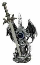 Ebros Legendary Silver Dragon Guardian of The Celtic High Cross Letter O... - £16.46 GBP