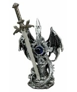 Ebros Legendary Silver Dragon Guardian of The Celtic High Cross Letter O... - £16.50 GBP