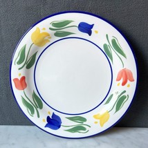 Dansk Tulip Dinner Plate Red Blue Yellow Tulips on Rim 11&quot; Dansk Indonesia - $533.35 MXN