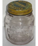 Vintage Vaseline Round Glass Bottle Jar w/Lid Apothecary Prop Vase Barn ... - £6.96 GBP