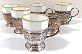 Antique Sterling Silver Octagon Reticulated Demitasse Holders and Rosent... - £259.75 GBP