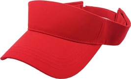 RED Sun Visor Plain Hat Sports Cap Golf Tennis New Adjustable Men Women - $17.99