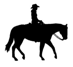 Western Pleasure Horse and Rider Equine Decal Black Silhouette Profile S... - $4.00