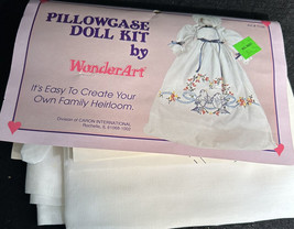 Pillowcase Doll Embroidery Kit by WonderArt Love Birds Vintage #1124Open - $13.86