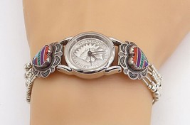 G.I.I. Southwestern 925 Silver - Vintage Multi-Stone Watch Bracelet - BT3038 - £87.98 GBP