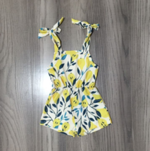 NWT Boutique Floral Girls Sleeveless Yellow Romper Jumpsuit Sunsuit Size... - £10.23 GBP