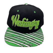 City Hunter Washington DC City Snapback Cap Hat Black Lime Green - £7.87 GBP