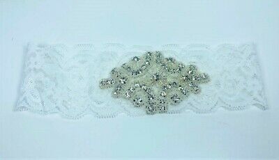 Wedding Bride Keepsake Garter Fashion White Lace And Crystals - $7.76