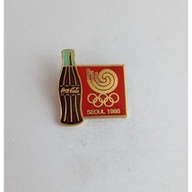 Vintage Coca-Cola Bottle Seoul 1988 Olympic Lapel Hat Pin - $12.13