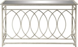 Deco 79 Metal Geometric Console Table, 54&quot; X 16&quot; X 32&quot;, Silver, With Mirrored - £269.31 GBP