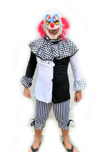 Halloween Clown Costume and Mask Creepy Killer Black &amp; White Adult Mens SINISTER - £21.11 GBP